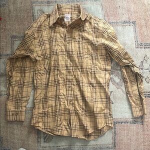 Brooks Brothers Men's Plaid Shirt in Tan (size small)